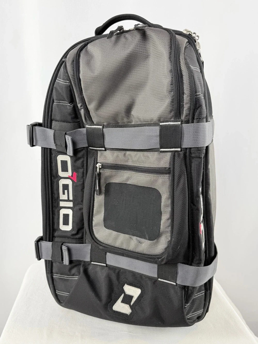 OGIO Layover Travel Motorcycle Gear Rolling Bag in Black Gray